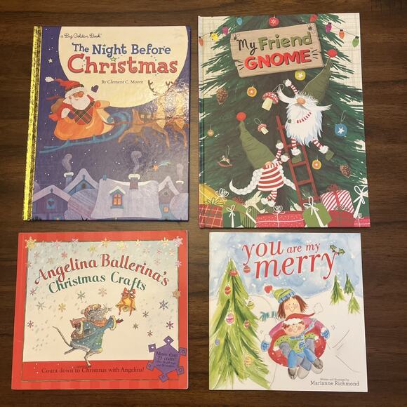 Childrens Christmas Lot Of 4 Books For Holiday Traditions Story-time And Crafts - Picture 1 of 11